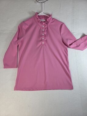 Item Description

Title: The Back Forty Pink Ruffle Neck Golf Polo Shirt Medium